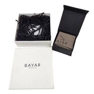 Empty Jewelry Gift Boxes Authentic Nested Boxes BAYAR Gold Inner Outer Set 6x6x2